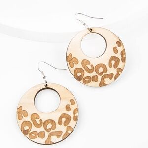 NEW Leopard Print Wooden Earrings